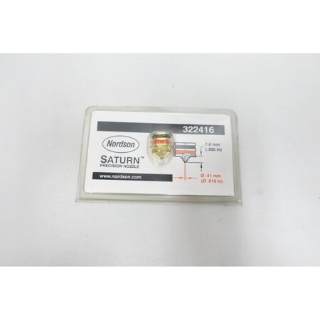 Nordson Saturn Precision Nozzle, 0.016 in Diameter, 0.3 in, Replacement Pencil Nozzle 322416